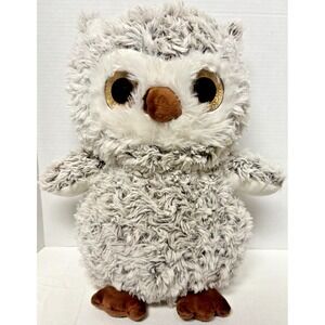 Jumbo Plush 17" Goffa OWL | Gray White Sparkly Eyes Stuffed Animal Toy